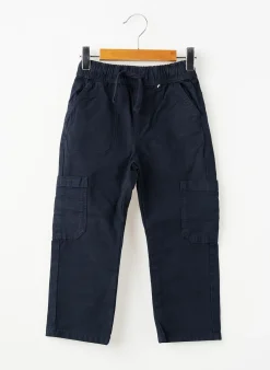 Pantalon Cargo Zy Bleu Taille Élastique
