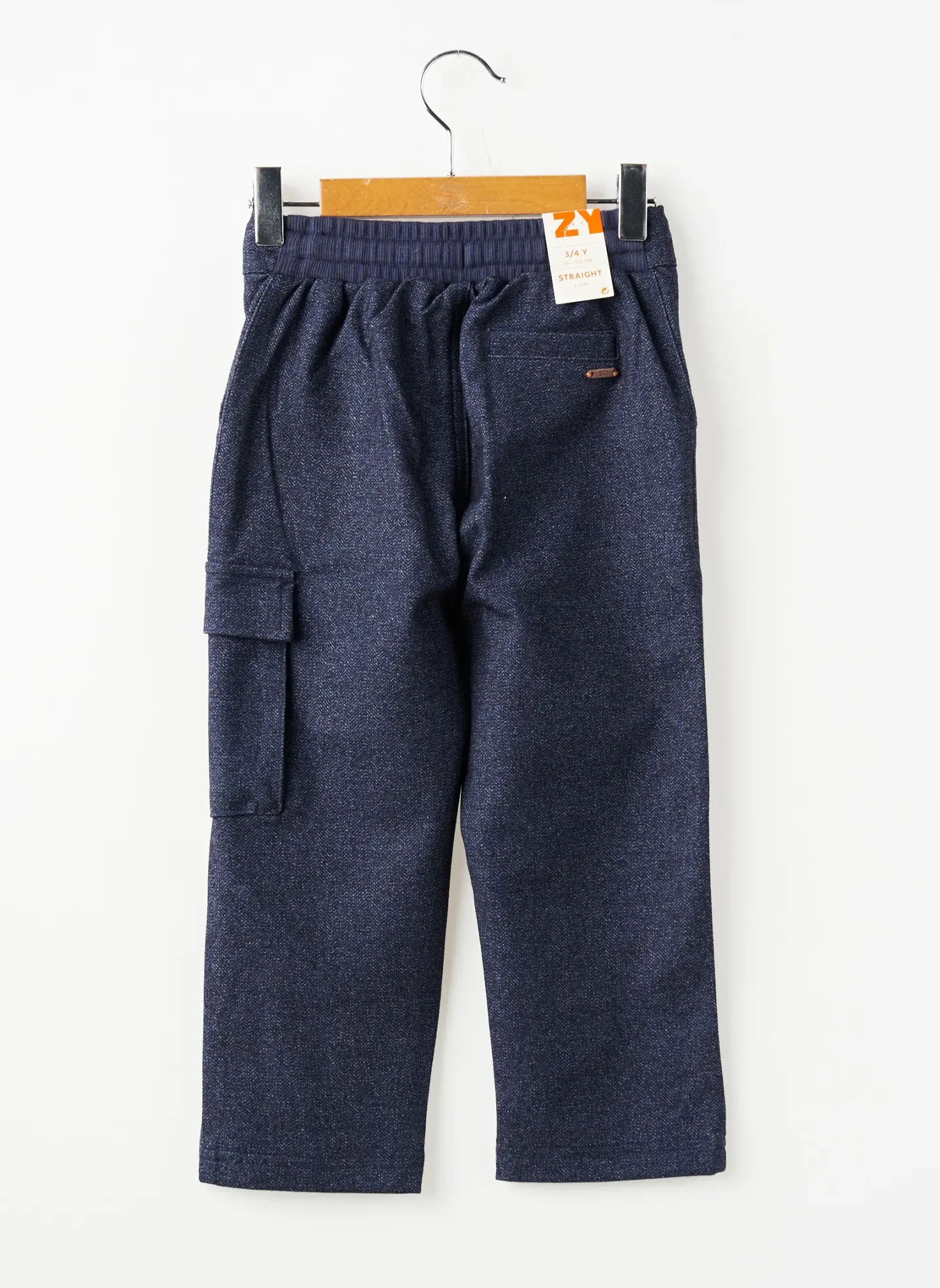 Pantalon Cargo Zy Bleu Taille Élastique