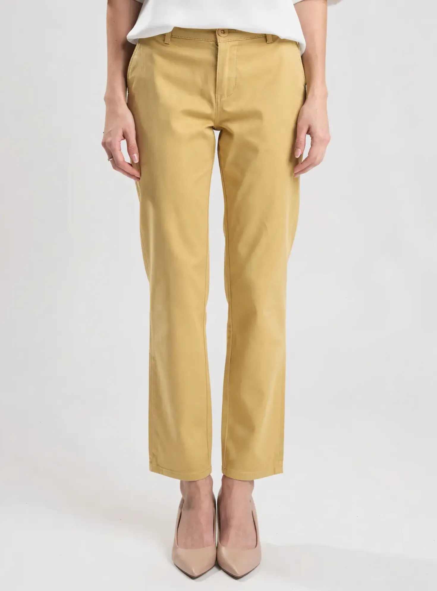 Pantalon Chino Elora Beige Taille Normale