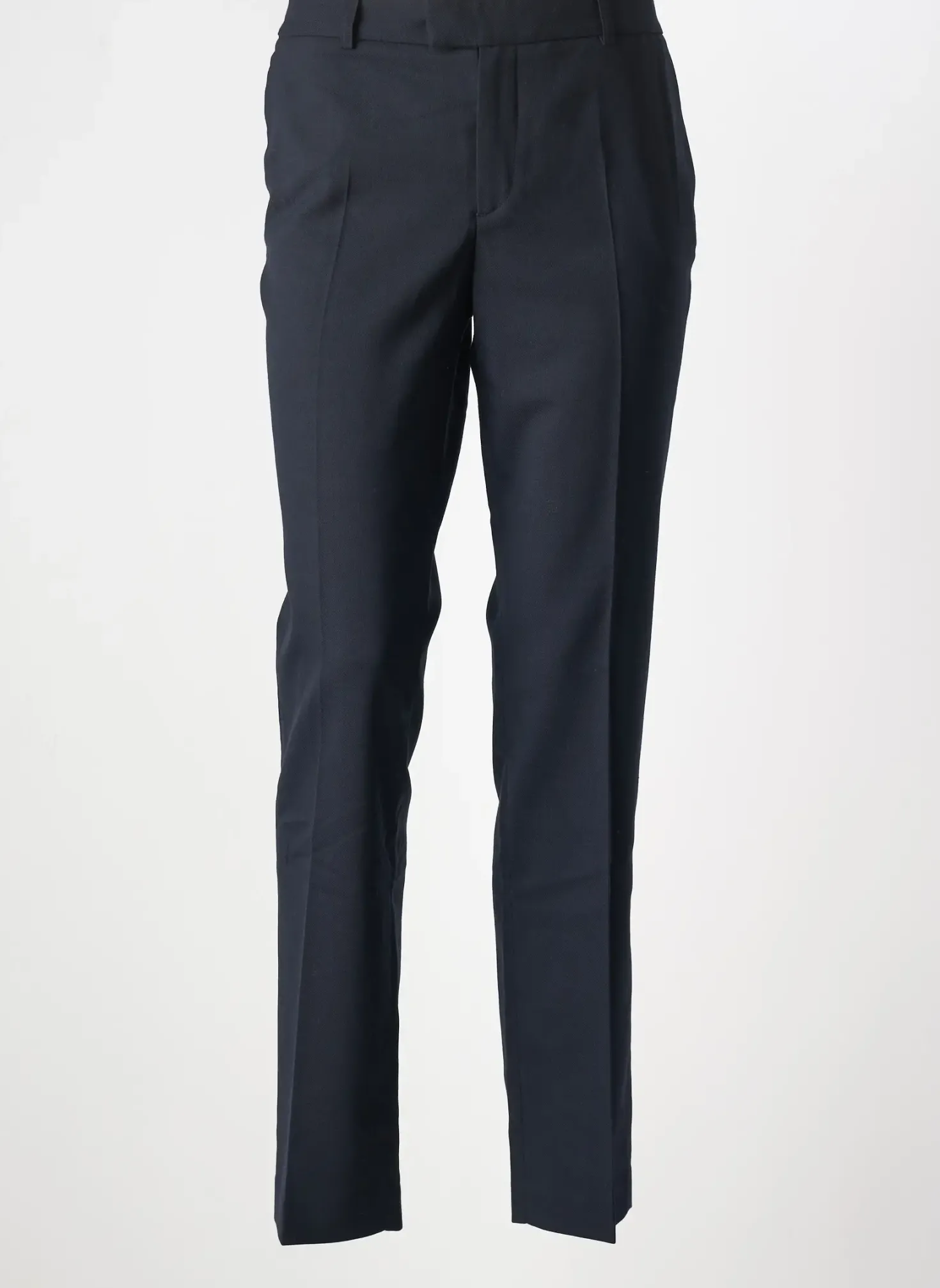 Pantalon Chino Leon & Harper Bleu Taille Haute