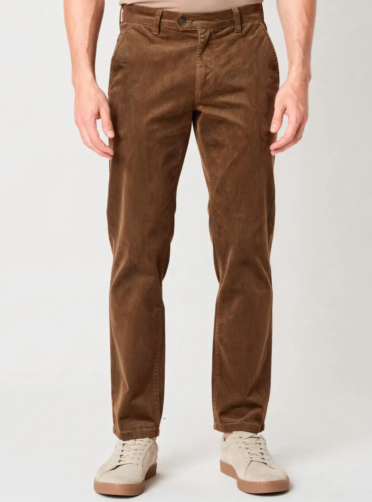 Pantalon Chino Meyer Marron Taille Normale