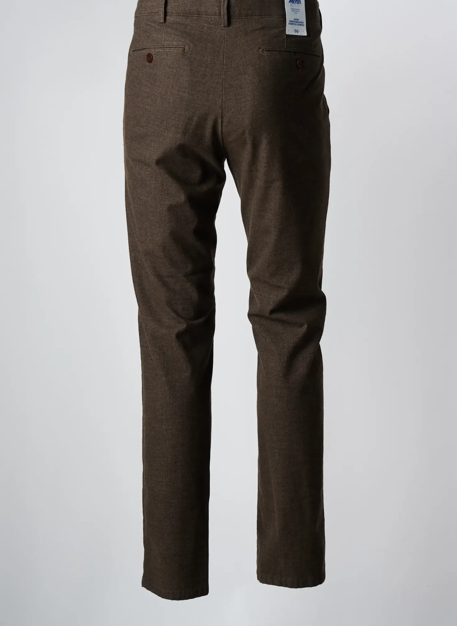 Pantalon Chino Meyer Marron Taille Normale