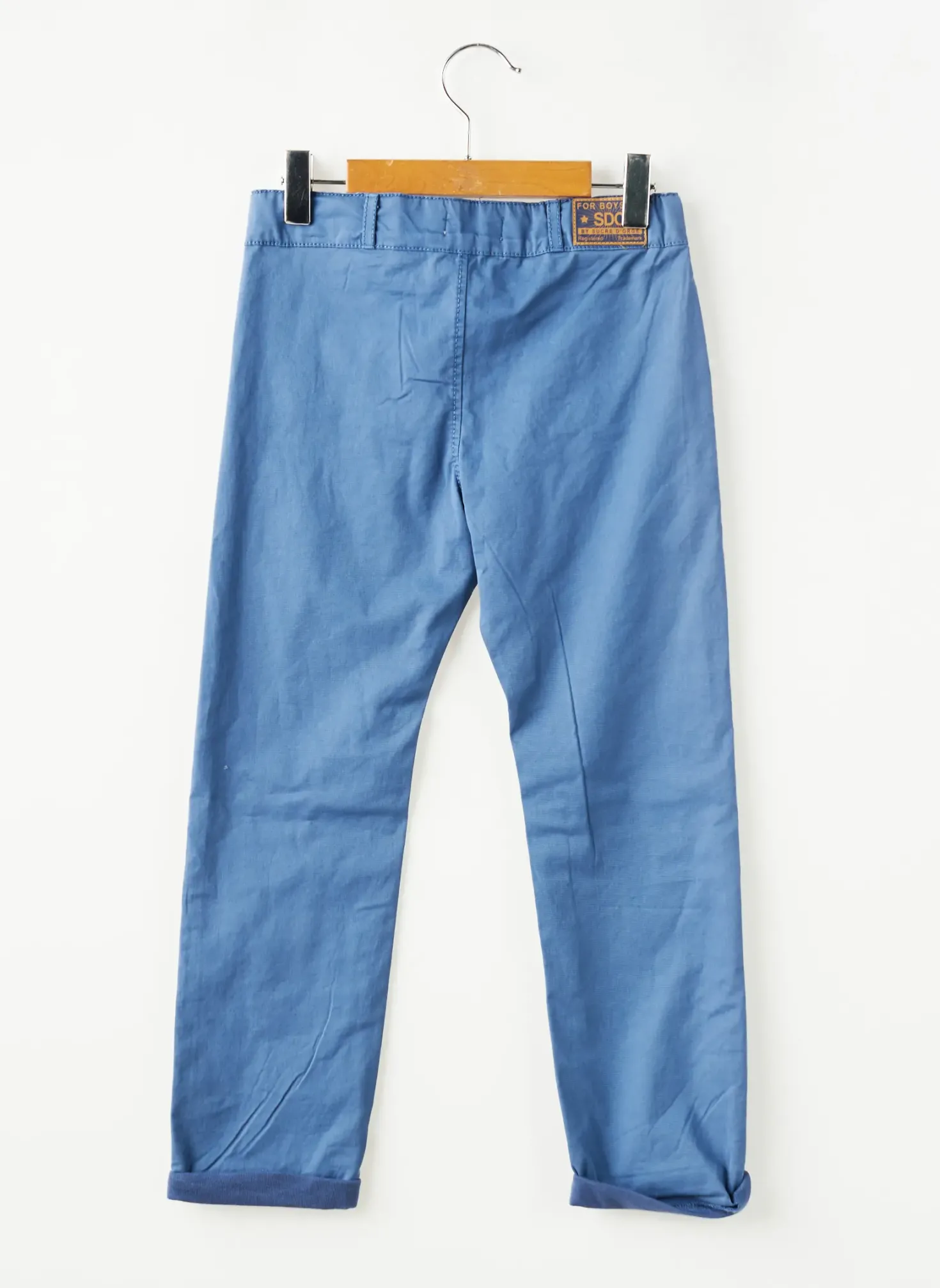 Pantalon Chino Sucre D'orge Bleu Taille Ajustable