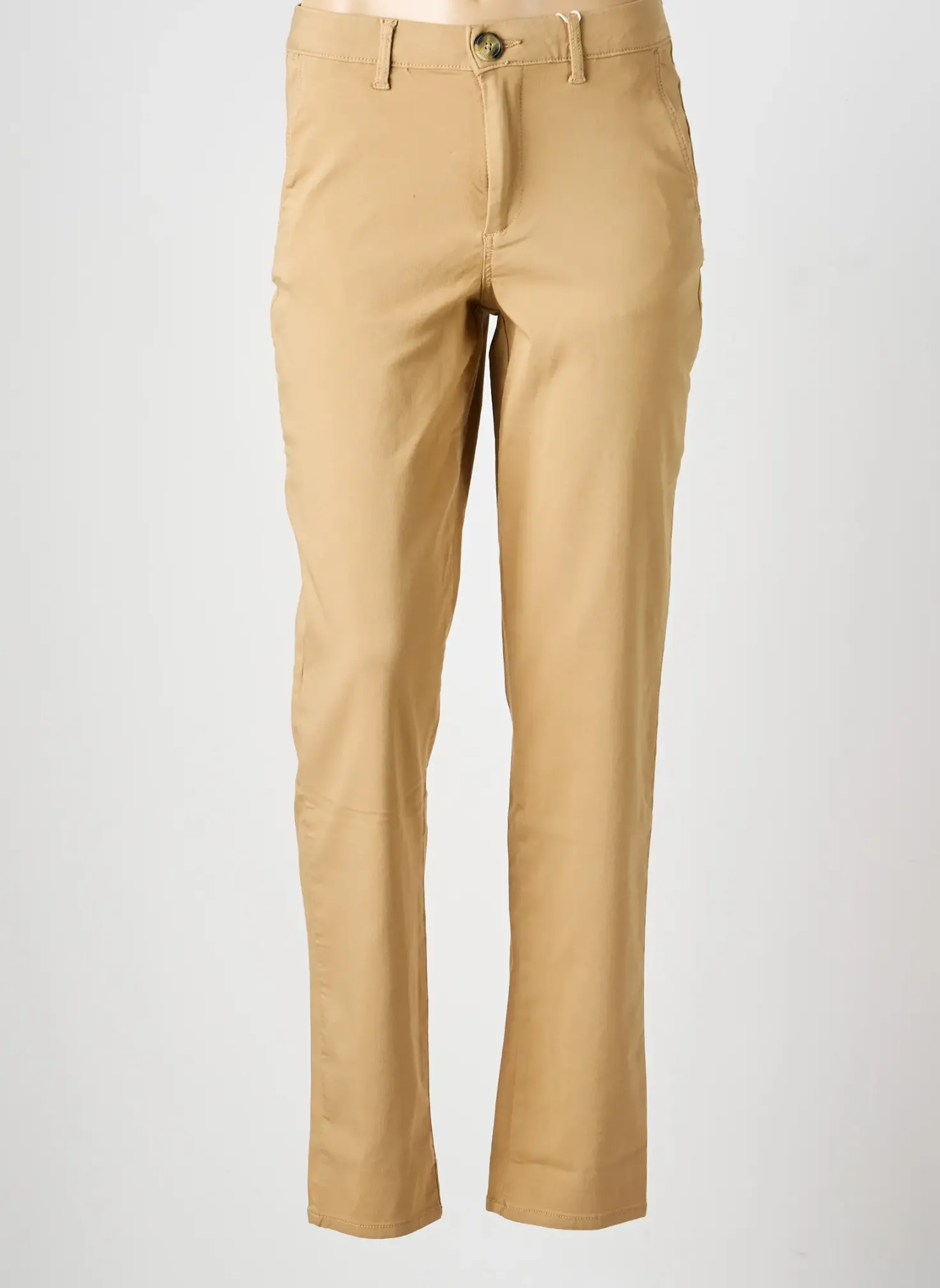 Pantalon Chino Vila Beige Taille Normale