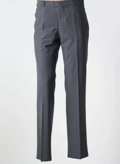 Pantalon Droit Brühl Gris Taille Haute