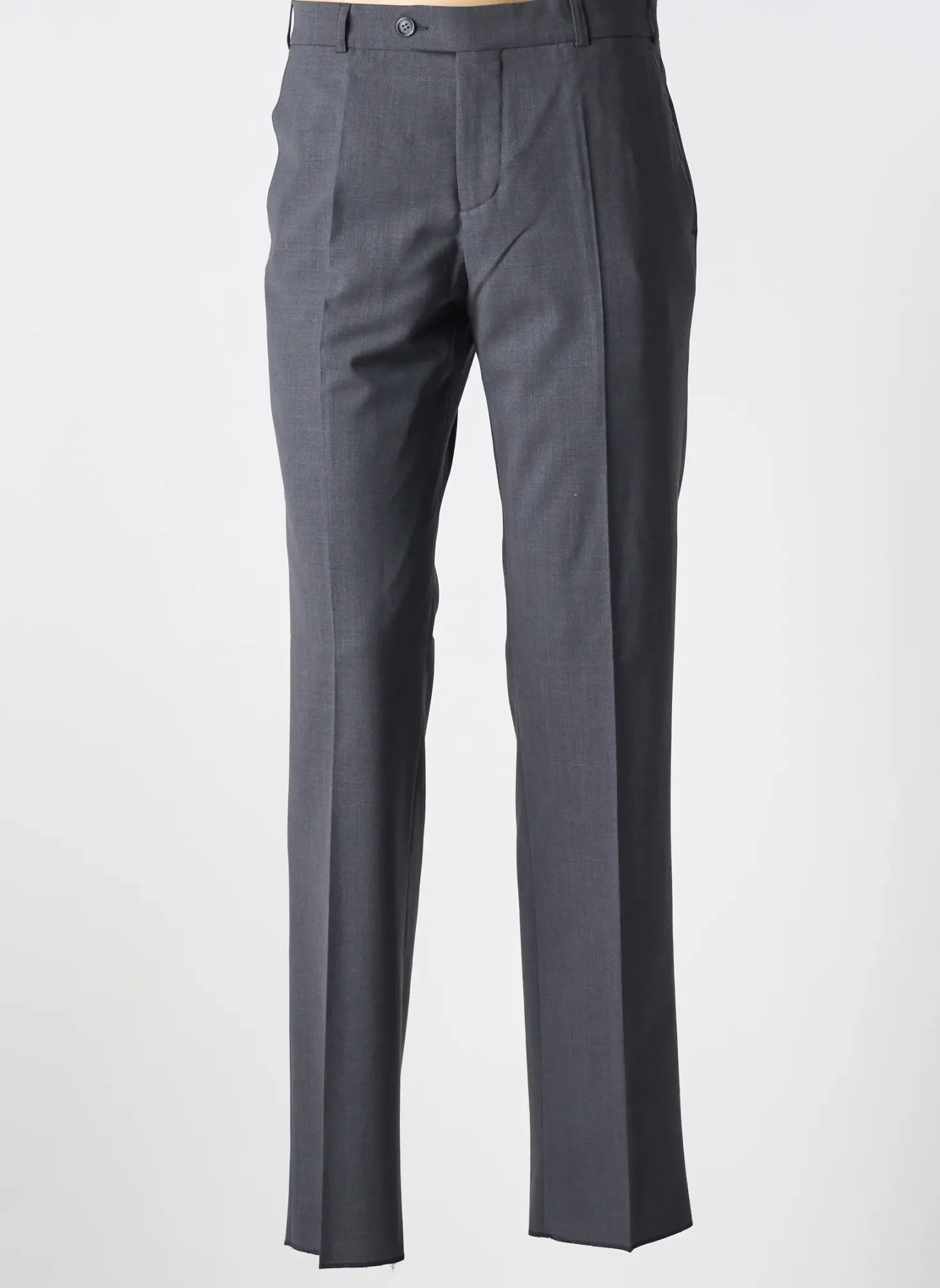 Pantalon Droit Brühl Gris Taille Haute