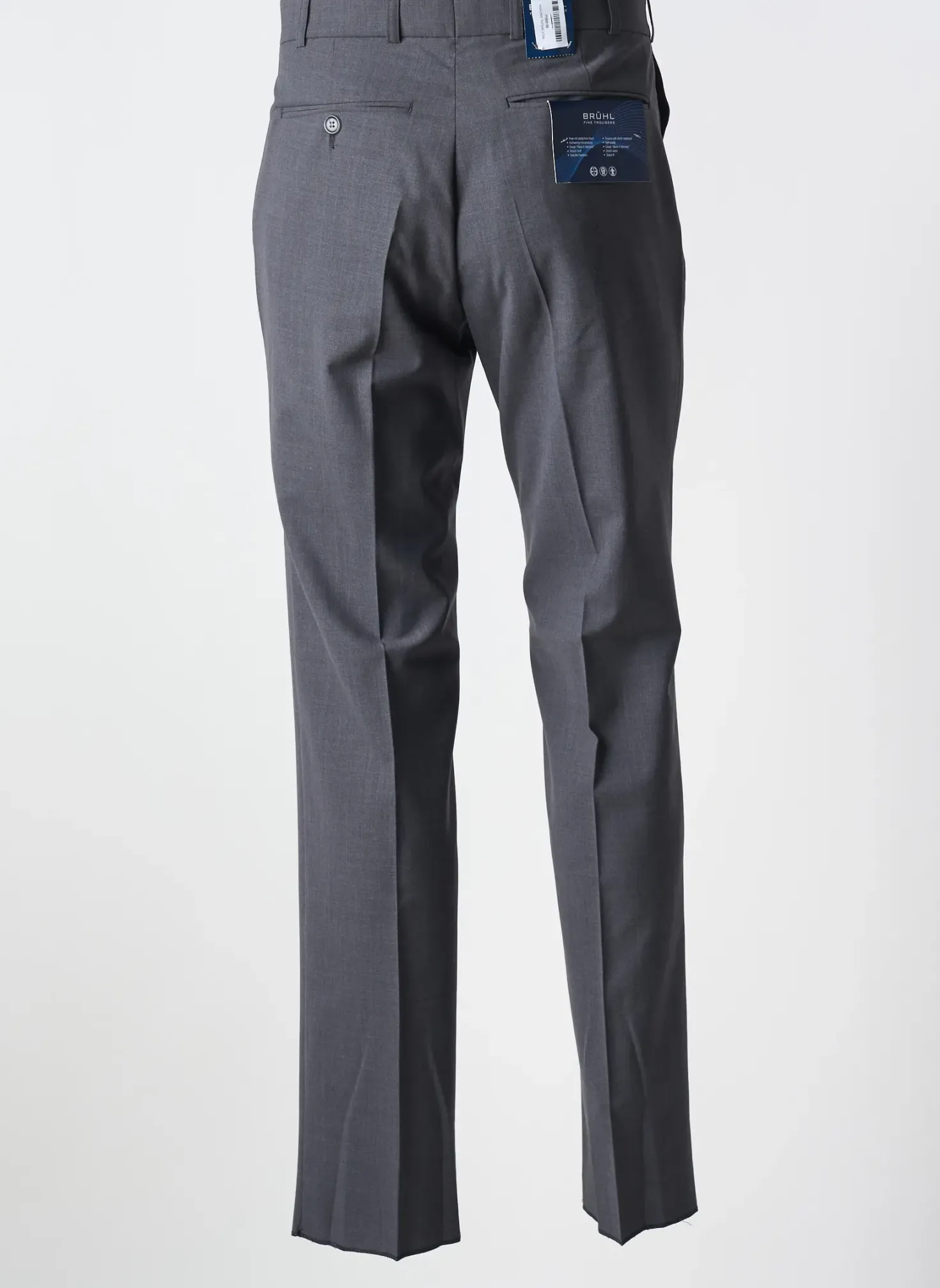 Pantalon Droit Brühl Gris Taille Haute