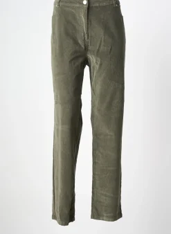Pantalon Droit Damart Vert Taille Normale