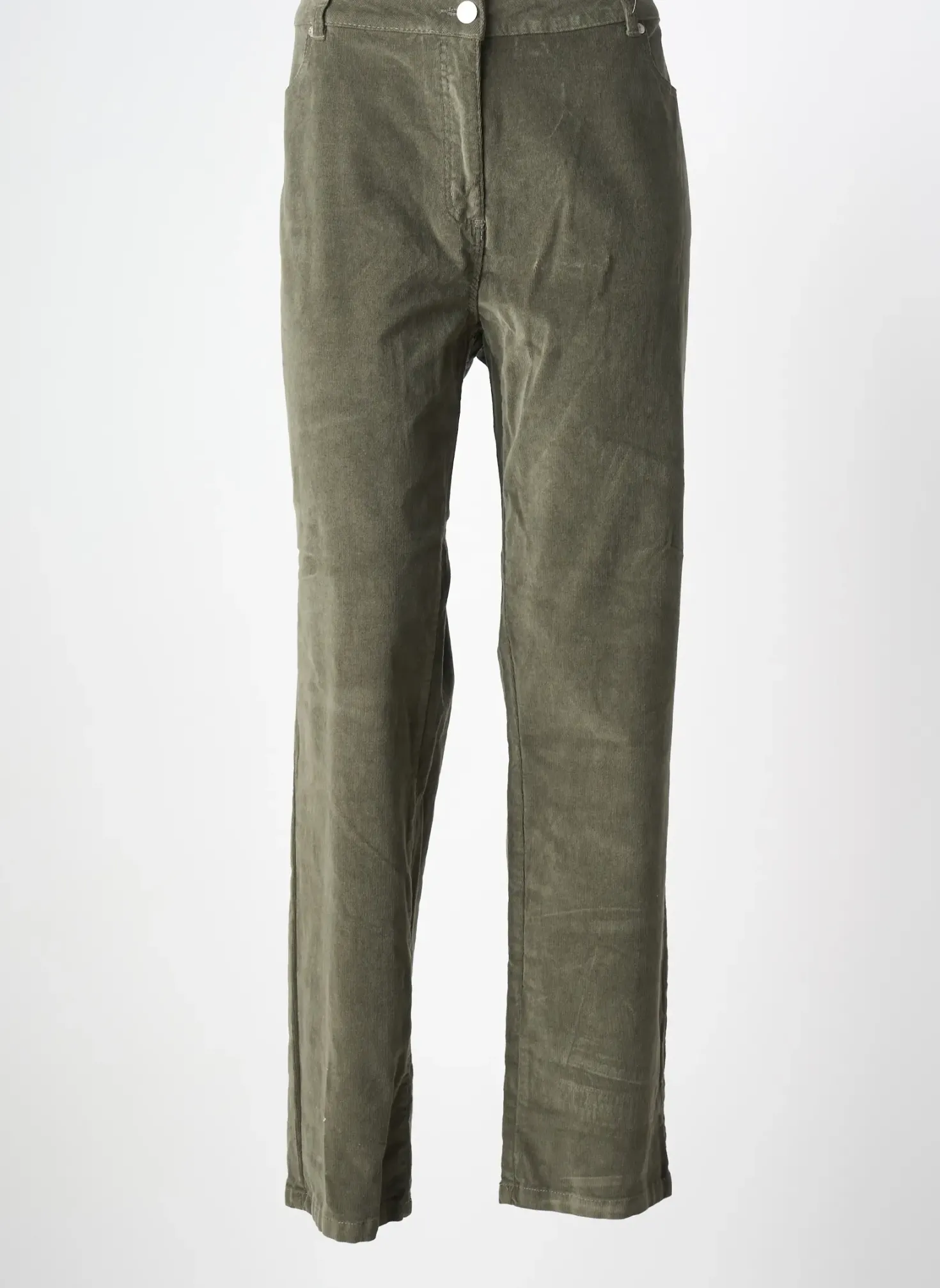 Pantalon Droit Damart Vert Taille Normale