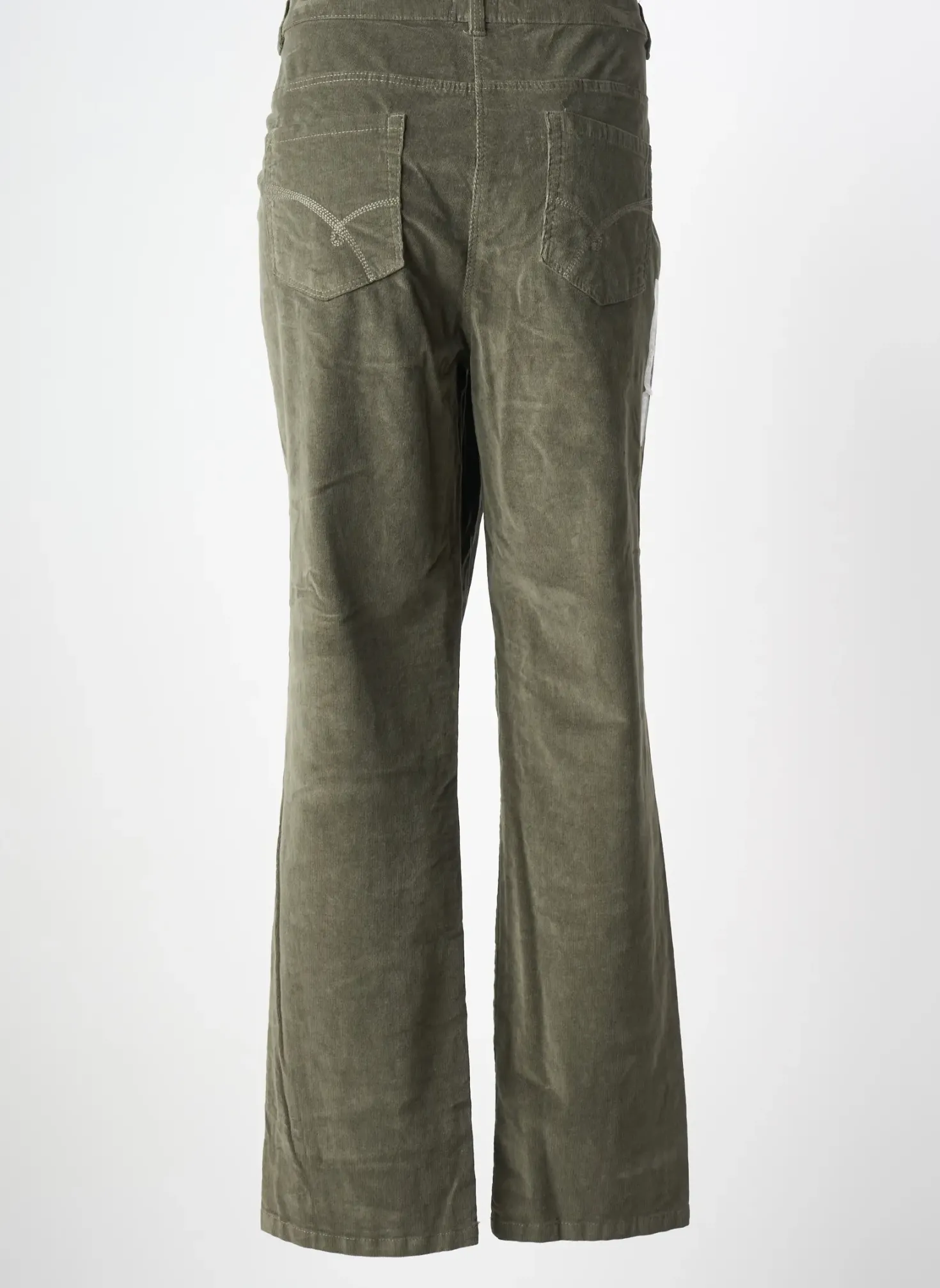 Pantalon Droit Damart Vert Taille Normale