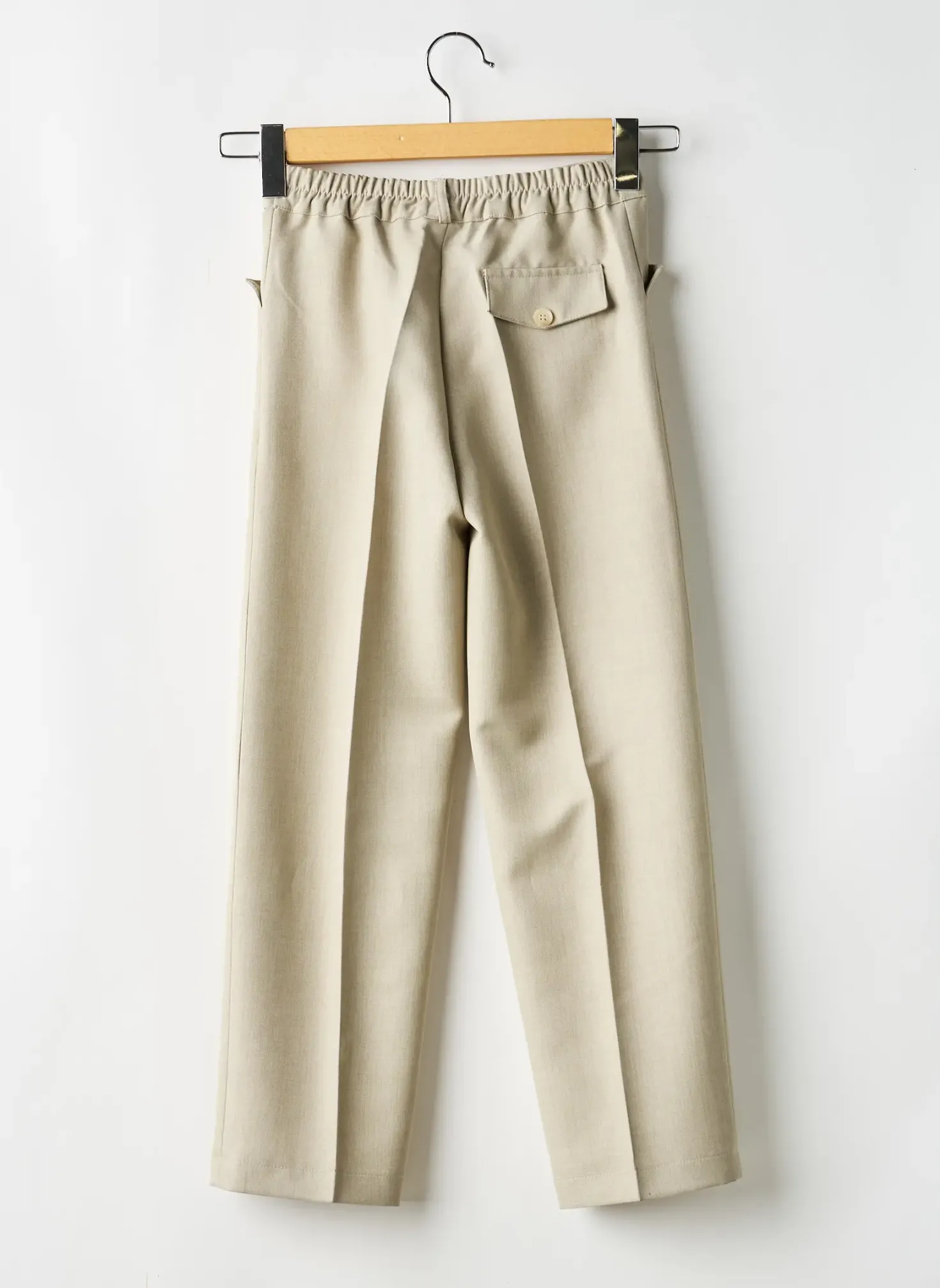 Pantalon Droit Ezda Beige Taille Élastique