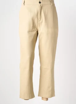 Pantalon Droit Frilivin Beige Taille Normale