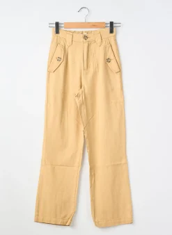 Pantalon Droit Garcia Beige Taille Élastique