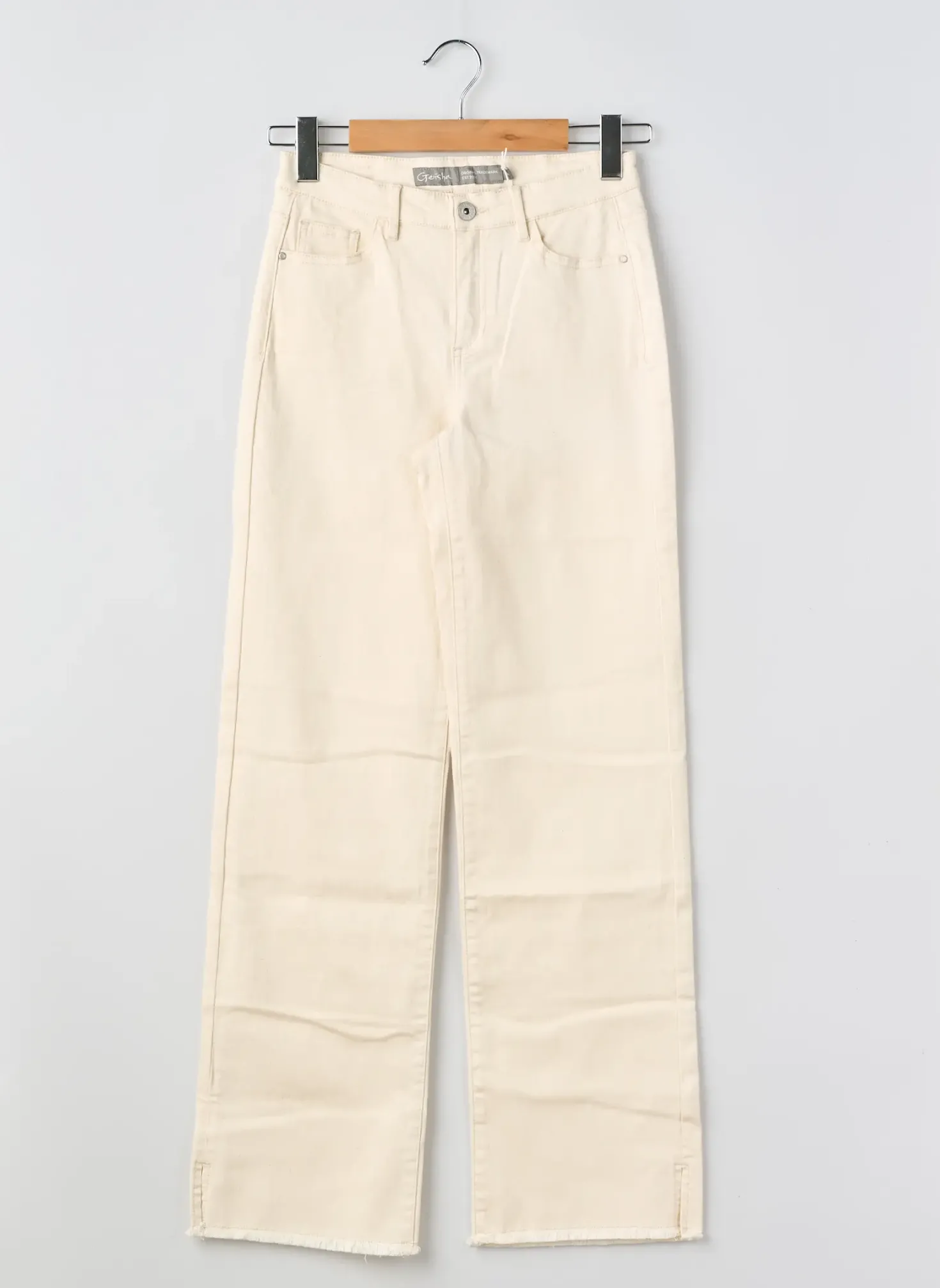 Pantalon Droit Geisha Beige Taille Ajustable