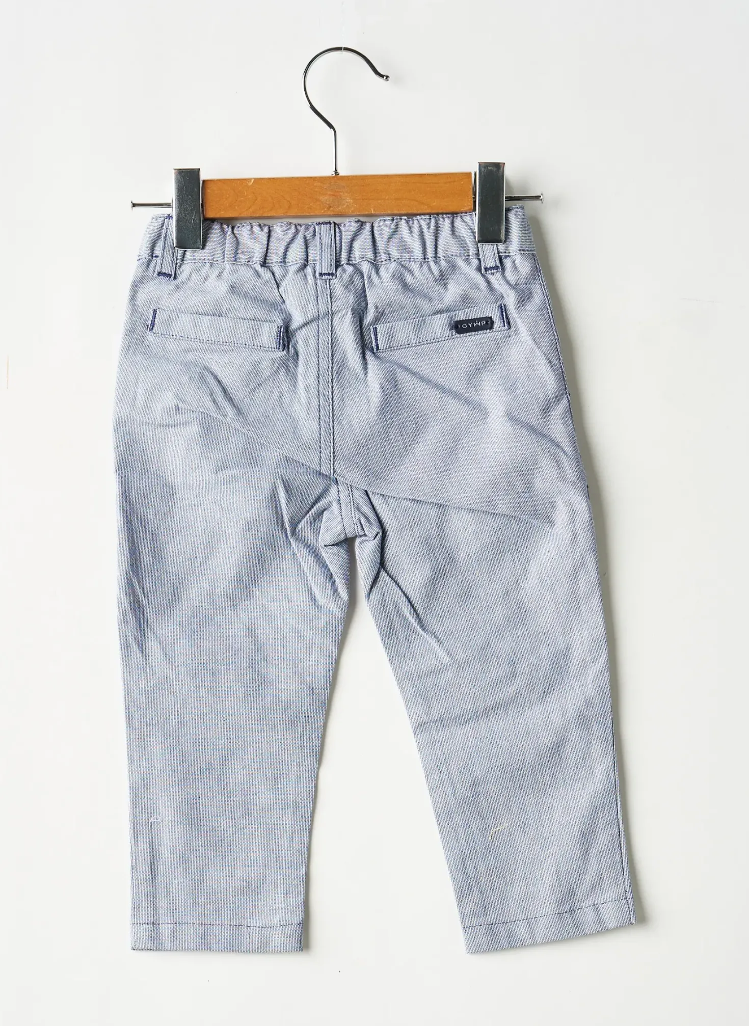 Pantalon Droit Gymp Bleu Taille Élastique