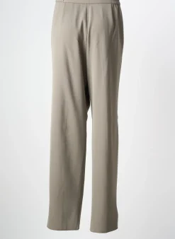 Pantalon Droit Karting Beige Taille Haute