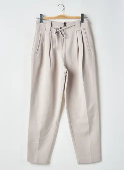 Pantalon Droit Mango Gris Taille Haute
