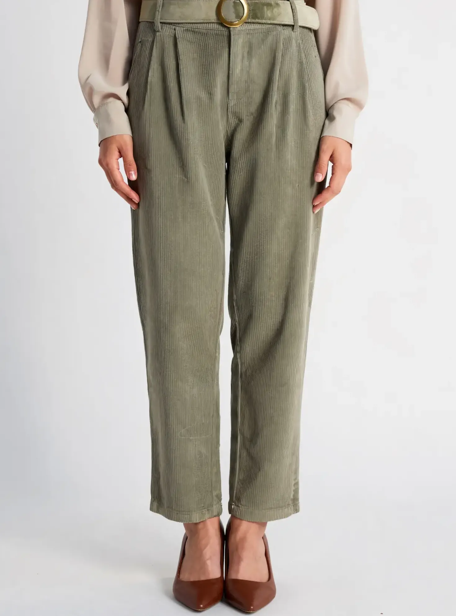 Pantalon Droit Molly Bracken Vert Taille Haute