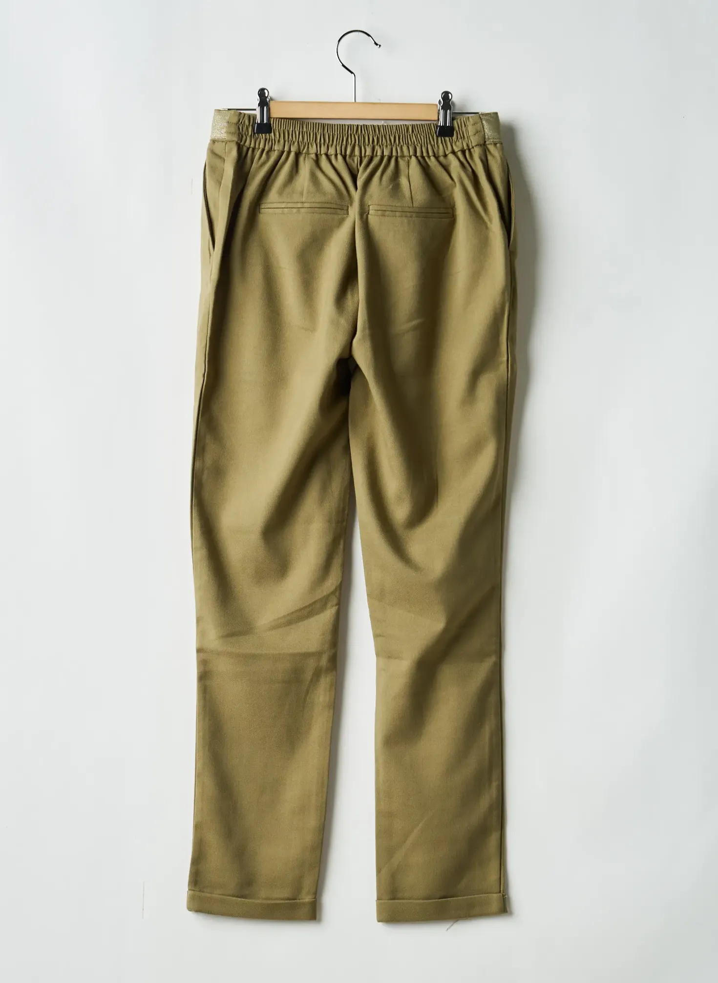 Pantalon Droit Only Vert Taille À Pinces