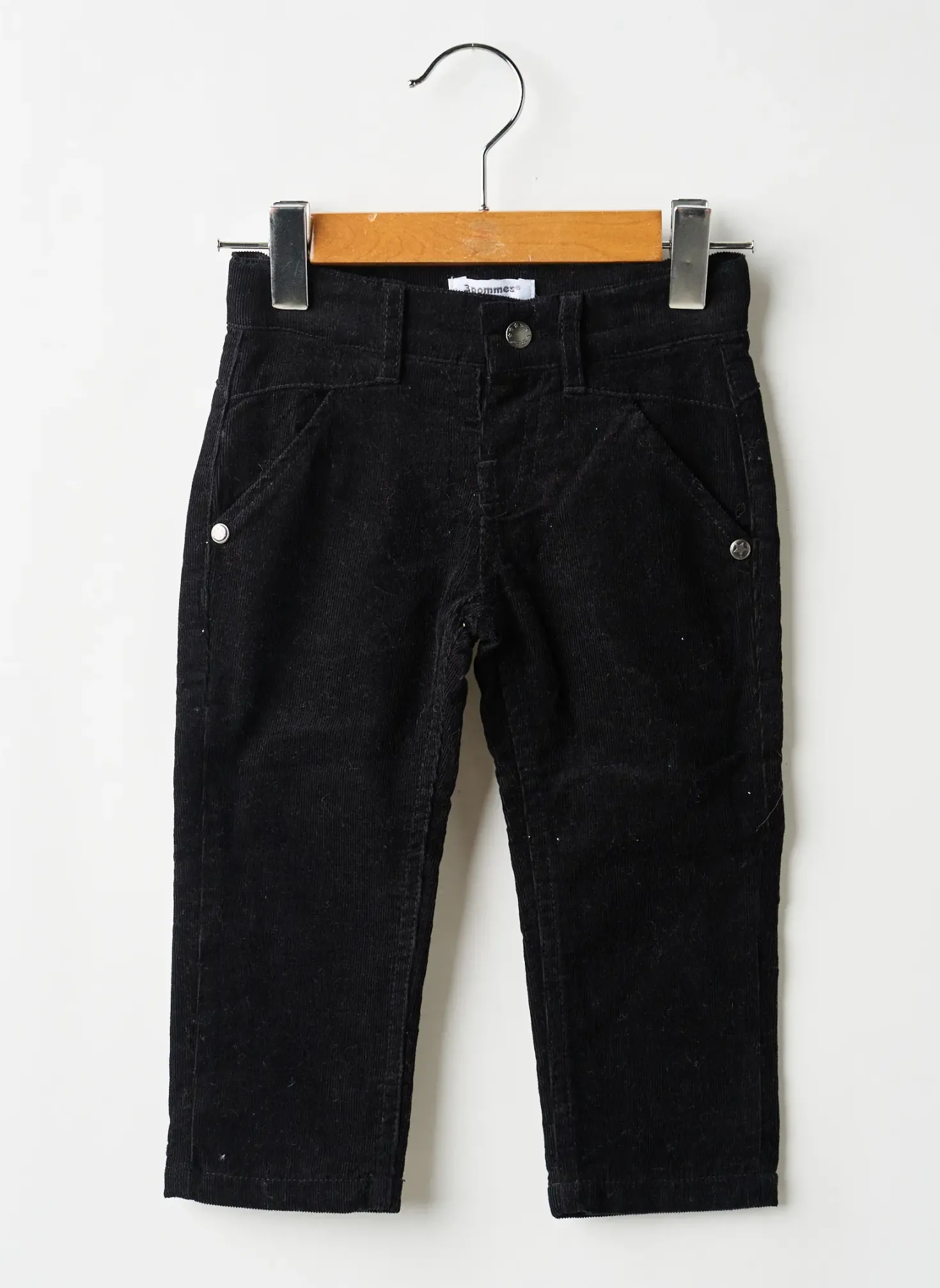 Pantalon Droit 3 Pommes Noir Taille Ajustable