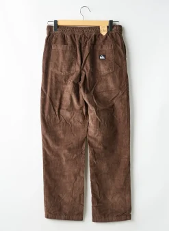 Pantalon Droit Quiksilver Marron Taille Élastique