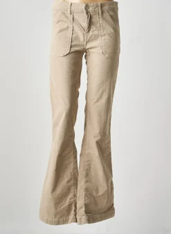 Pantalon Flare Acquaverde Beige Taille Normale
