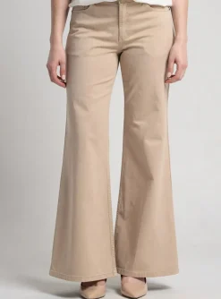 Pantalon Flare Couturist Beige Taille Normale