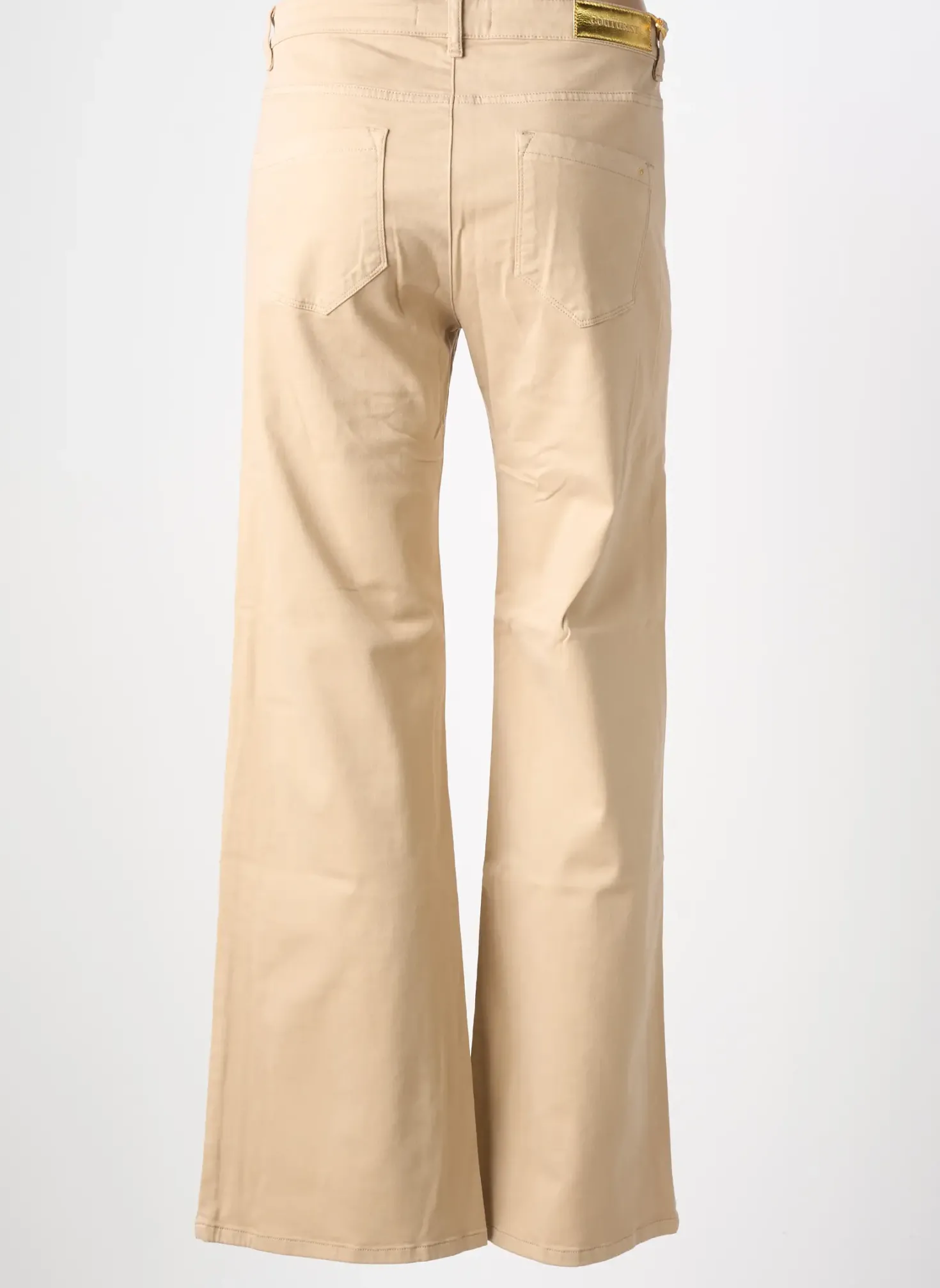 Pantalon Flare Couturist Beige Taille Normale