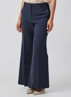 Pantalon Flare Weekend Maxmara Bleu Taille Haute
