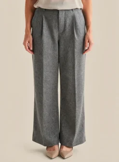 Pantalon Large Belle Pièce Gris Taille Normale