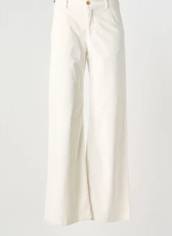 Pantalon Large Five Blanc Taille Normale