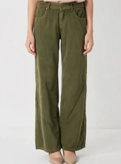 Pantalon Large Freeman T.porter Vert Taille Basse