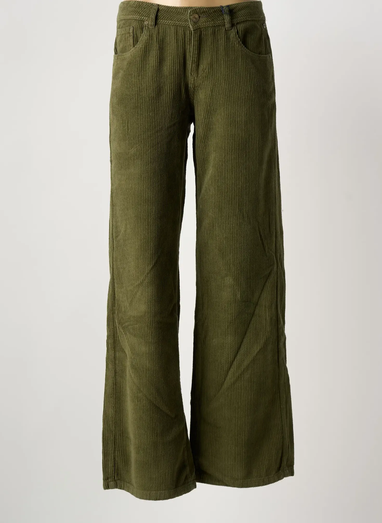Pantalon Large Freeman T.porter Vert Taille Basse