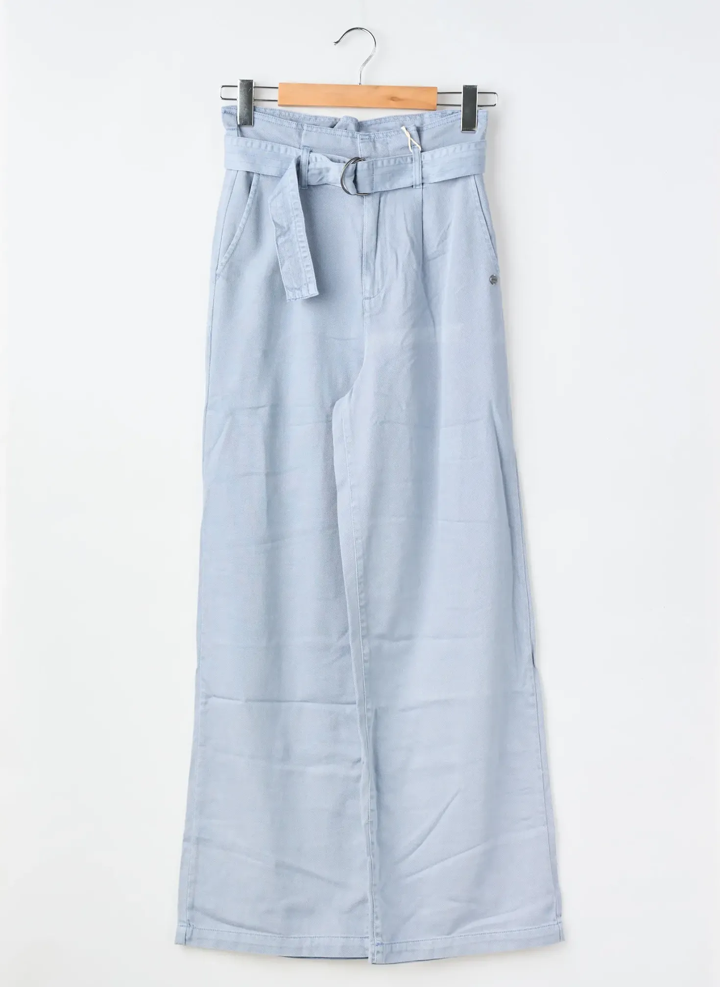 Pantalon Large Garcia Bleu Taille À Pinces