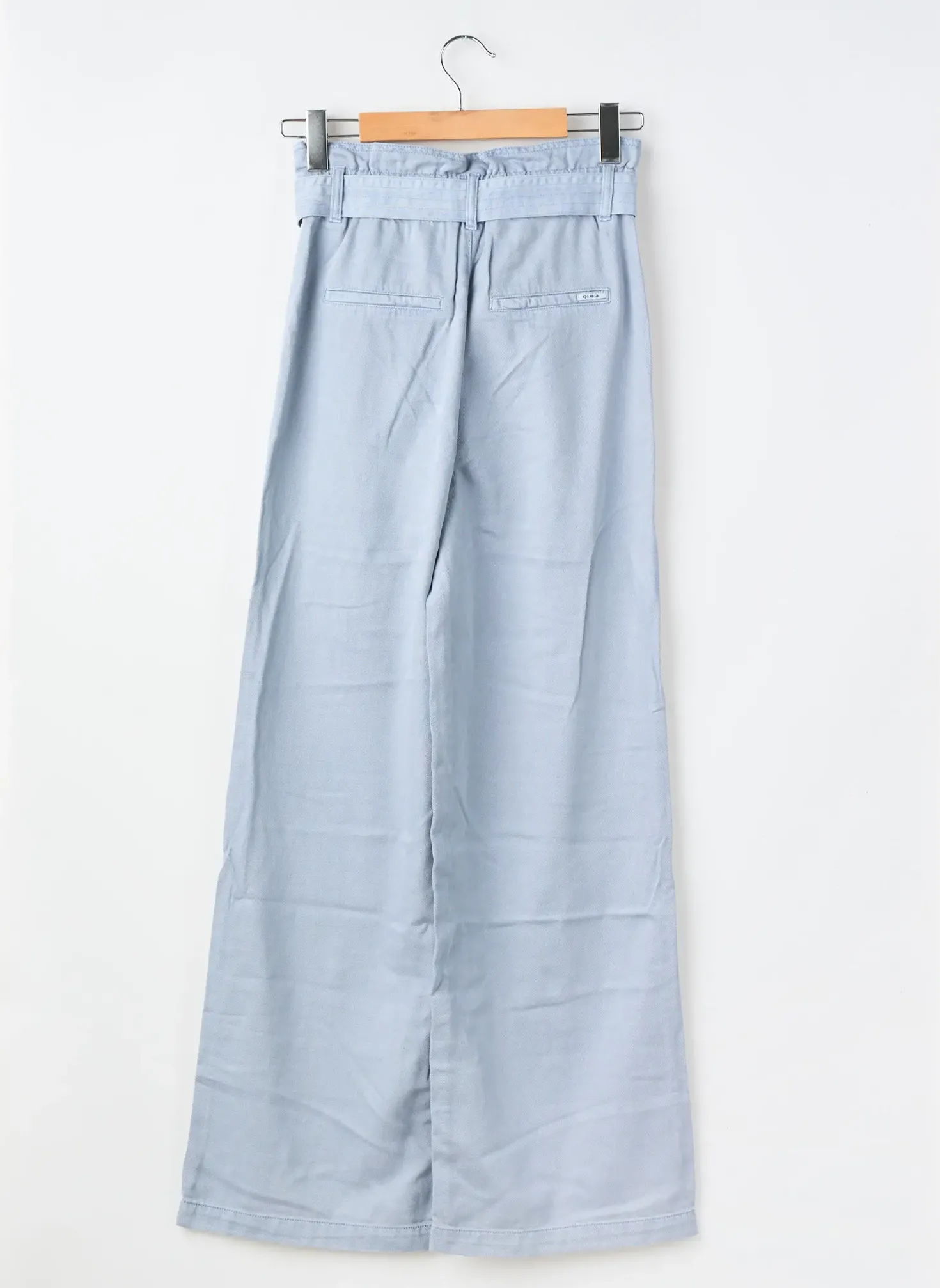 Pantalon Large Garcia Bleu Taille À Pinces