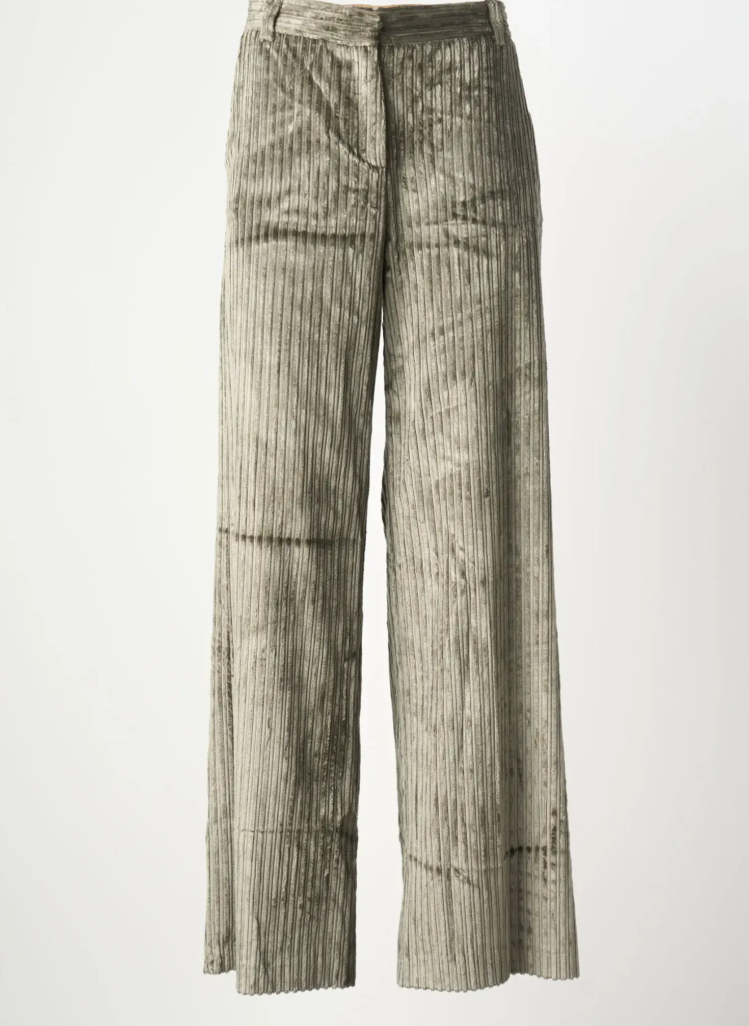 Pantalon Large Goodmatch Vert Taille Normale