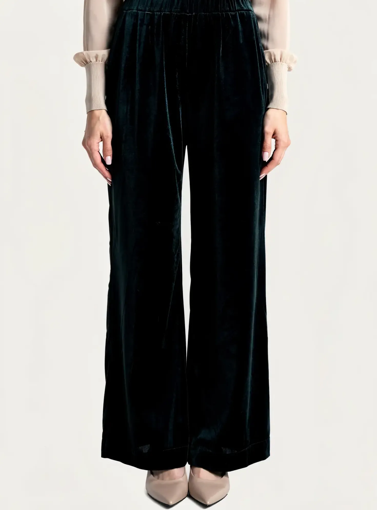 Pantalon Large Karma Koma Vert Taille Normale
