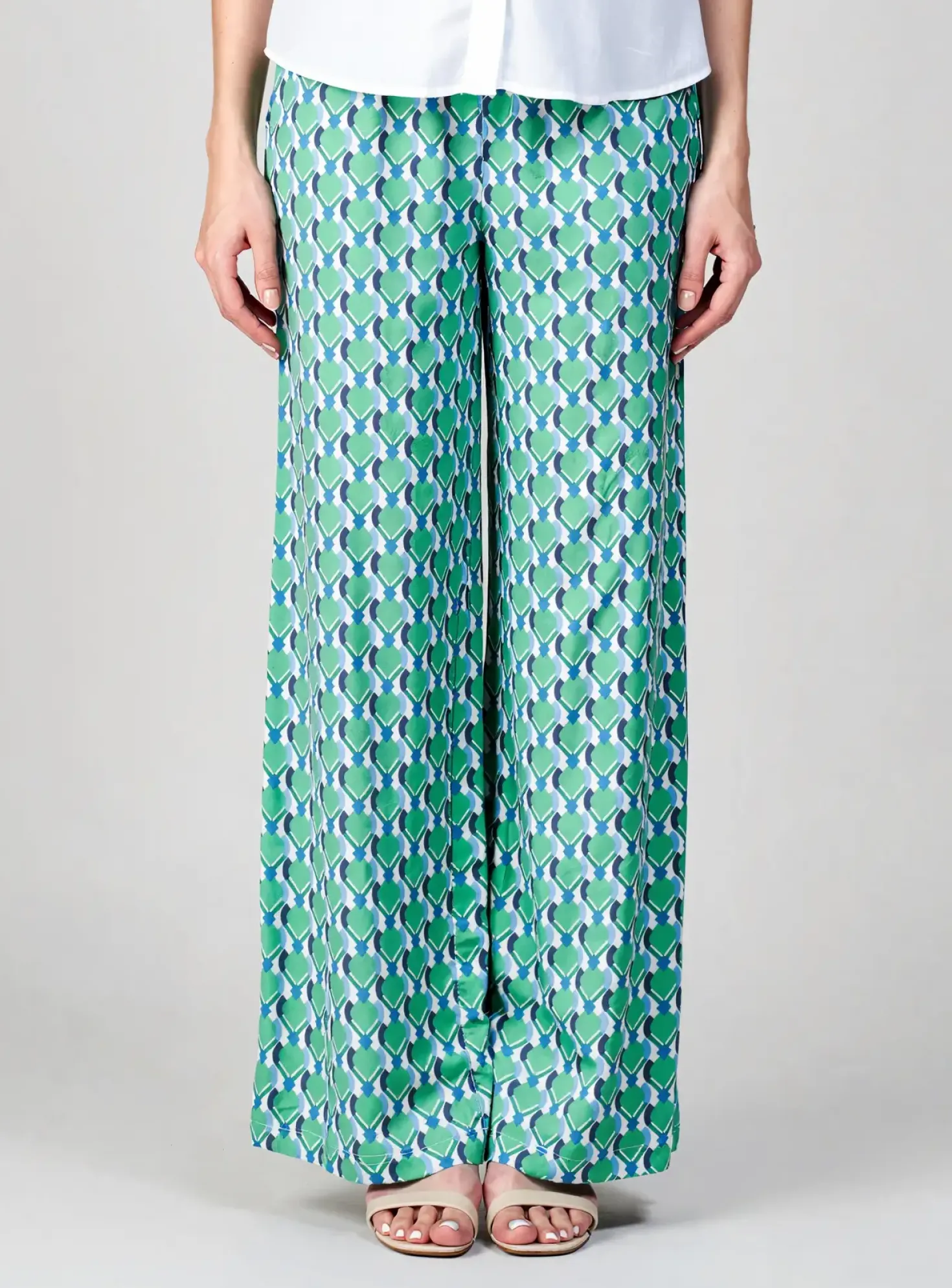 Pantalon Large La Vie Est Belle Vert Taille Normale