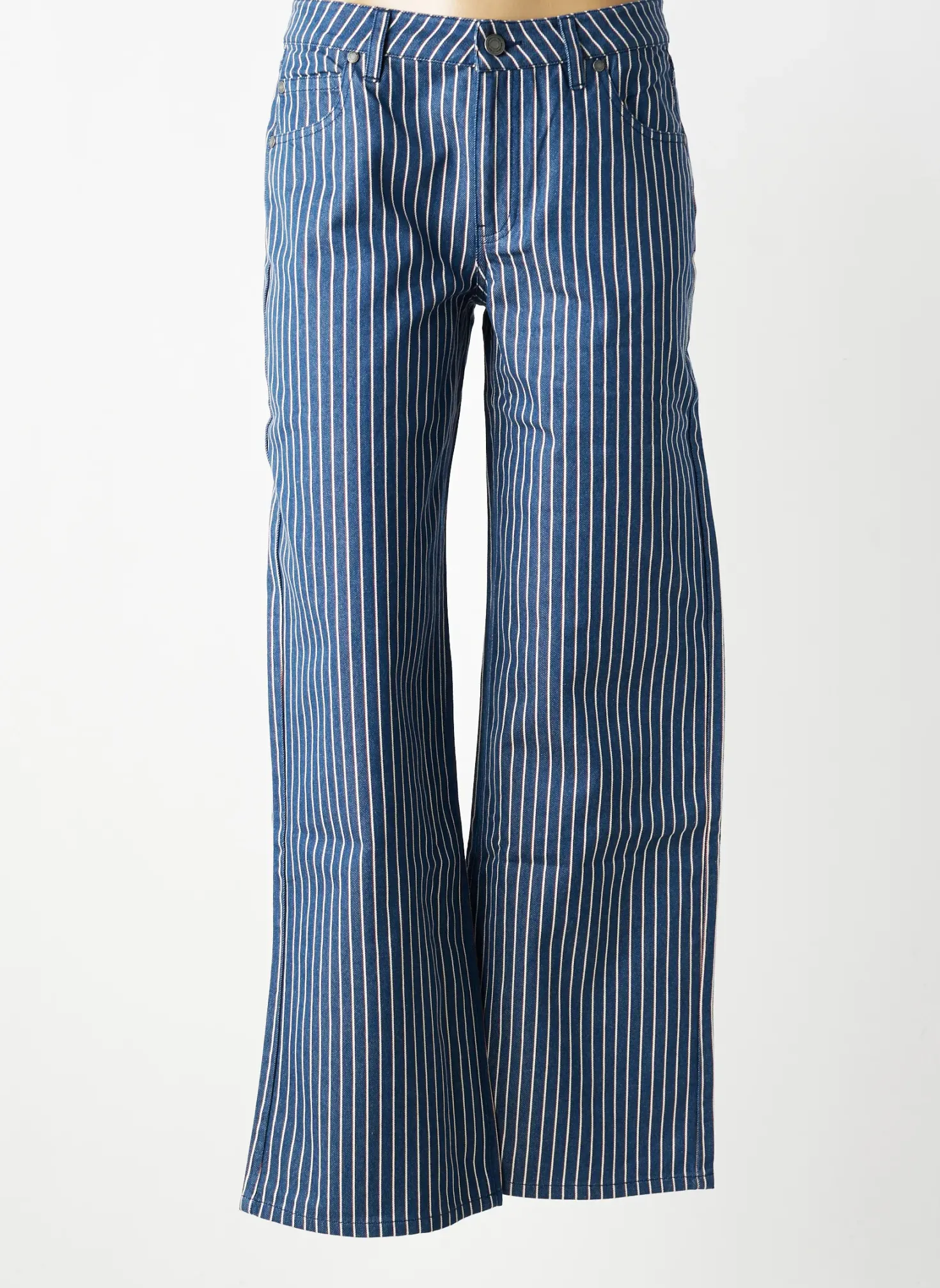 Pantalon Large Thinking Mu Bleu Taille Normale