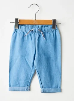 Pantalon Slim Carrement Beau Bleu Taille Élastique