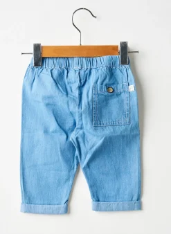 Pantalon Slim Carrement Beau Bleu Taille Élastique