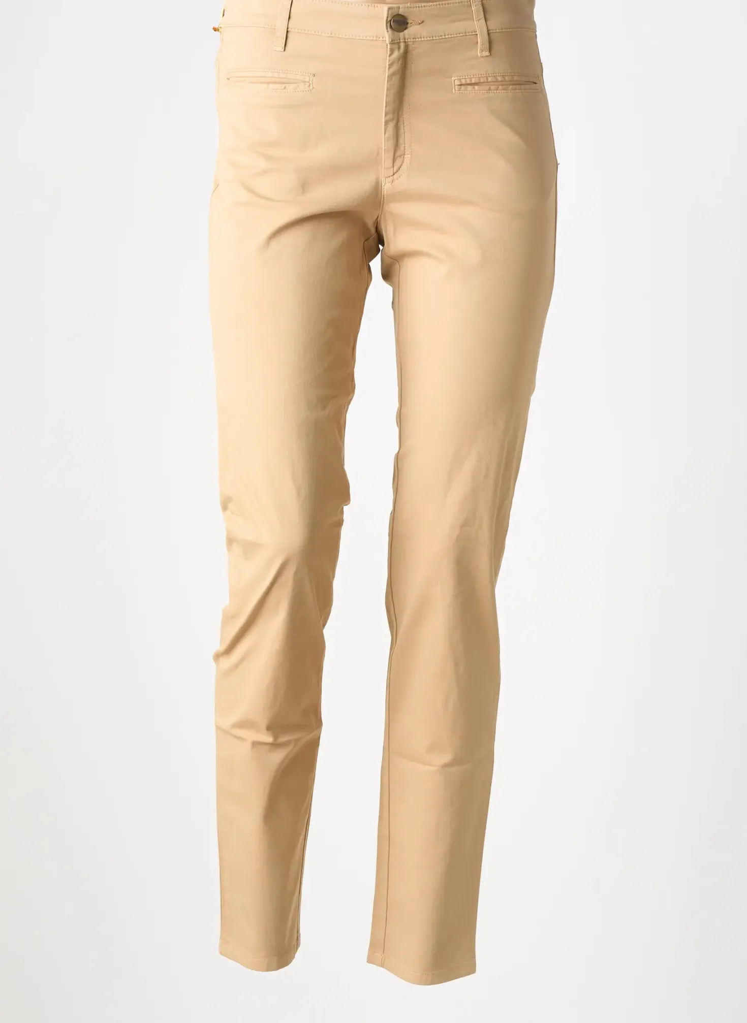 Pantalon Slim Couturist Beige Taille Normale