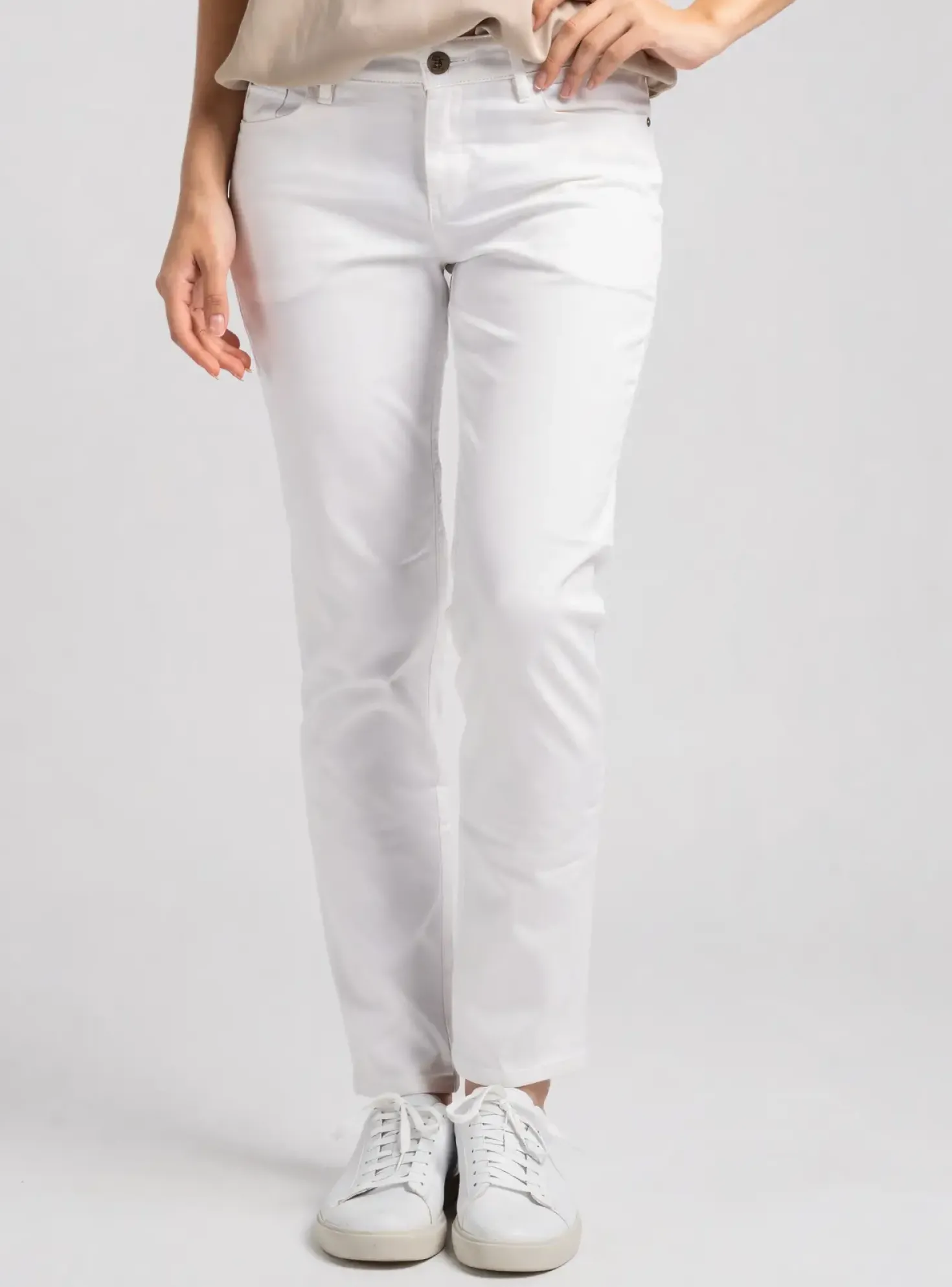 Pantalon Slim Couturist Blanc Taille Normale