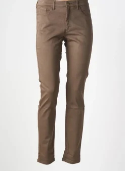 Pantalon Slim Couturist Marron Taille Normale