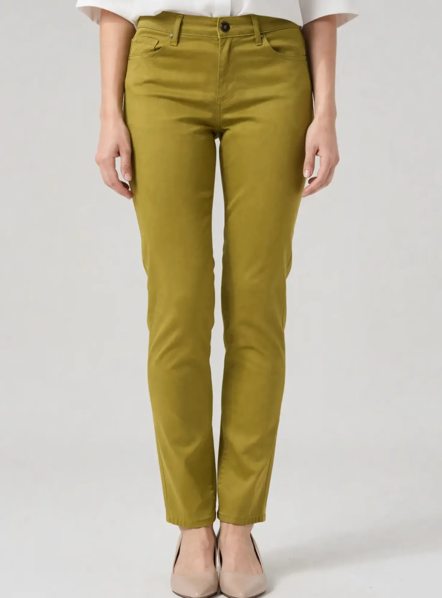 Pantalon Slim Couturist Vert Taille Normale
