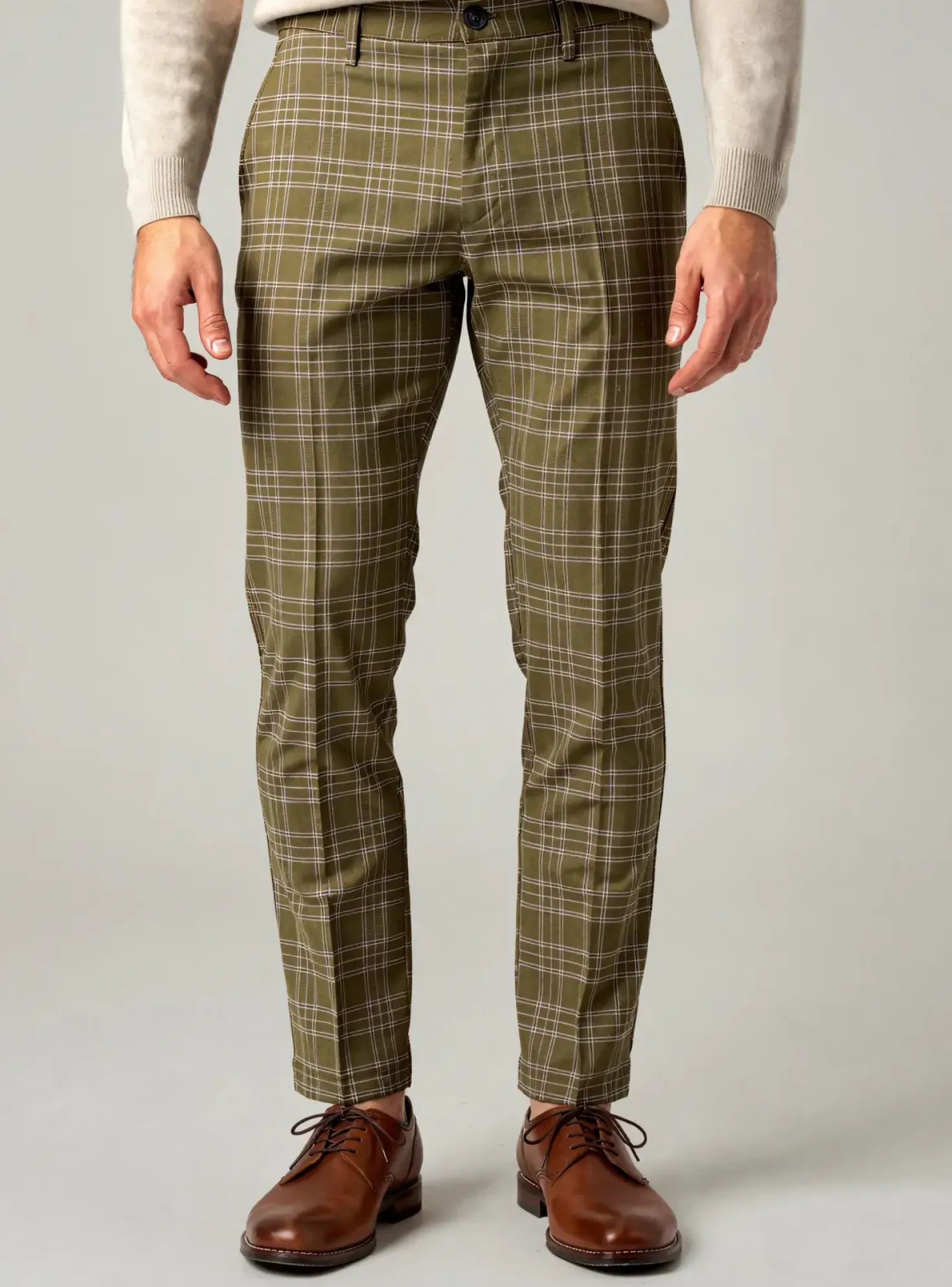 Pantalon Slim Dj Plus Vert Taille Normale