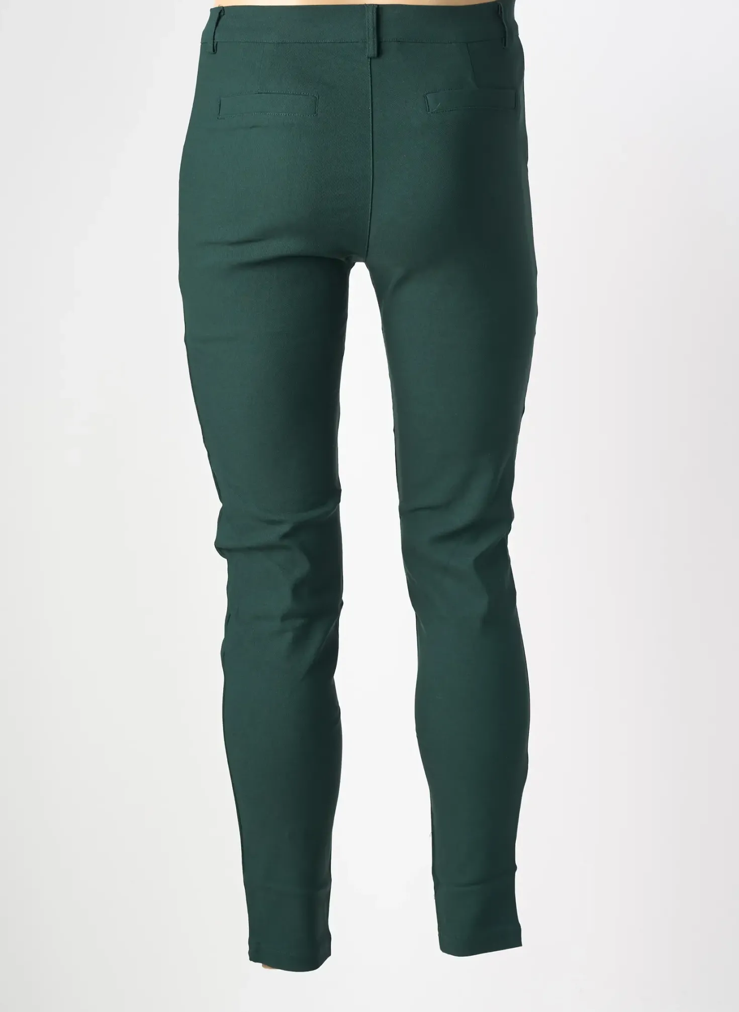 Pantalon Slim Frilivin Vert Taille Normale