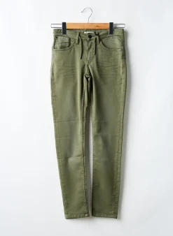 Pantalon Slim Garcia Vert Taille Ajustable