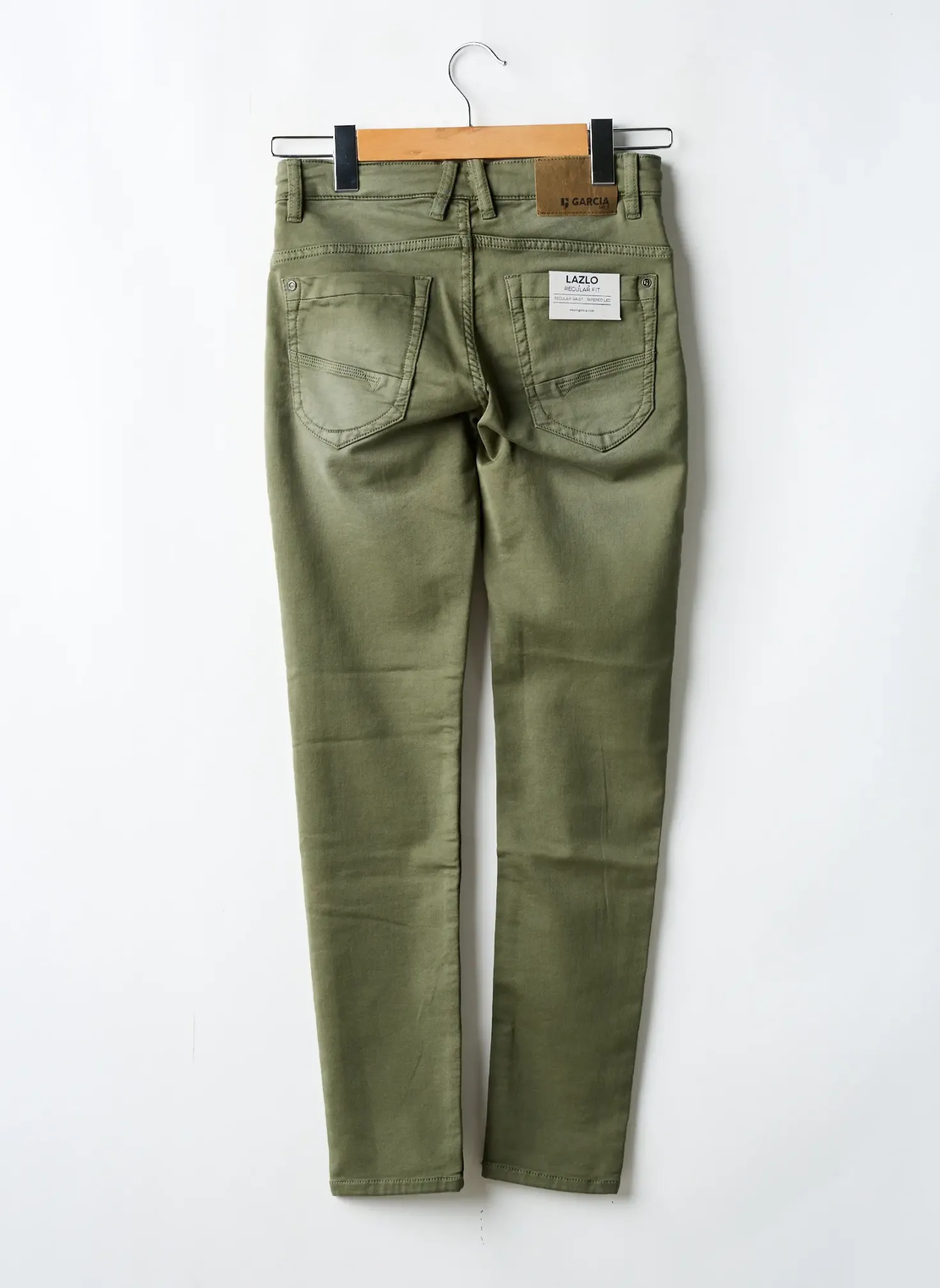 Pantalon Slim Garcia Vert Taille Ajustable