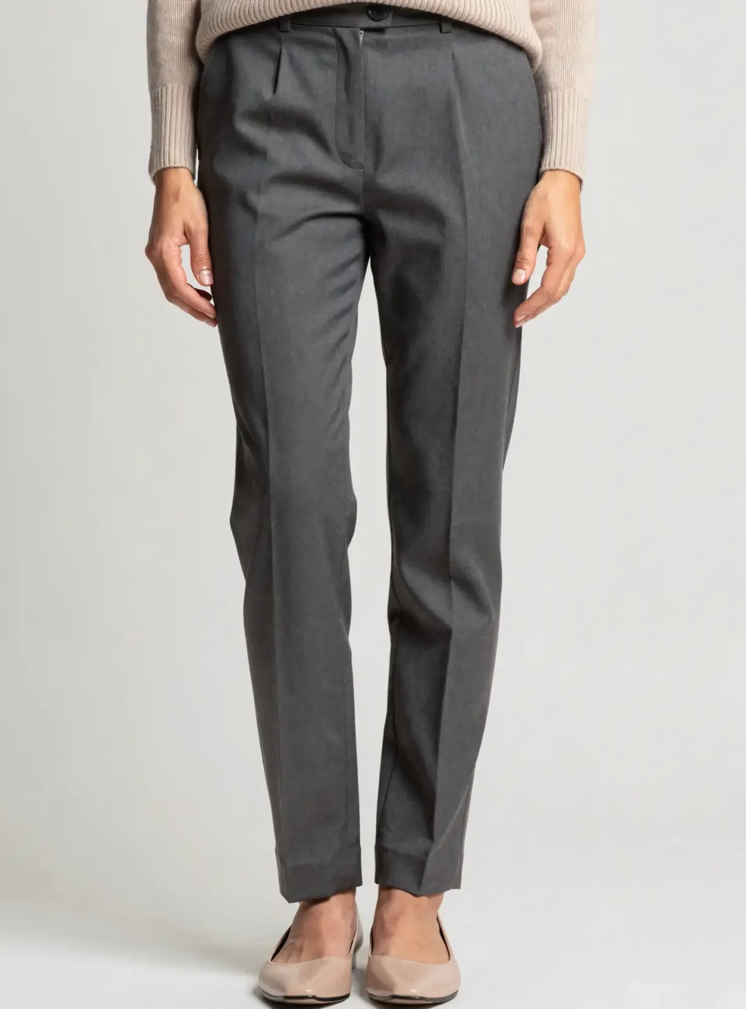 Pantalon Slim Karting Gris Taille Haute